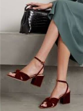 LOEFFLER RANDALL Fiamma knotted velvet...
 Mid-Heel